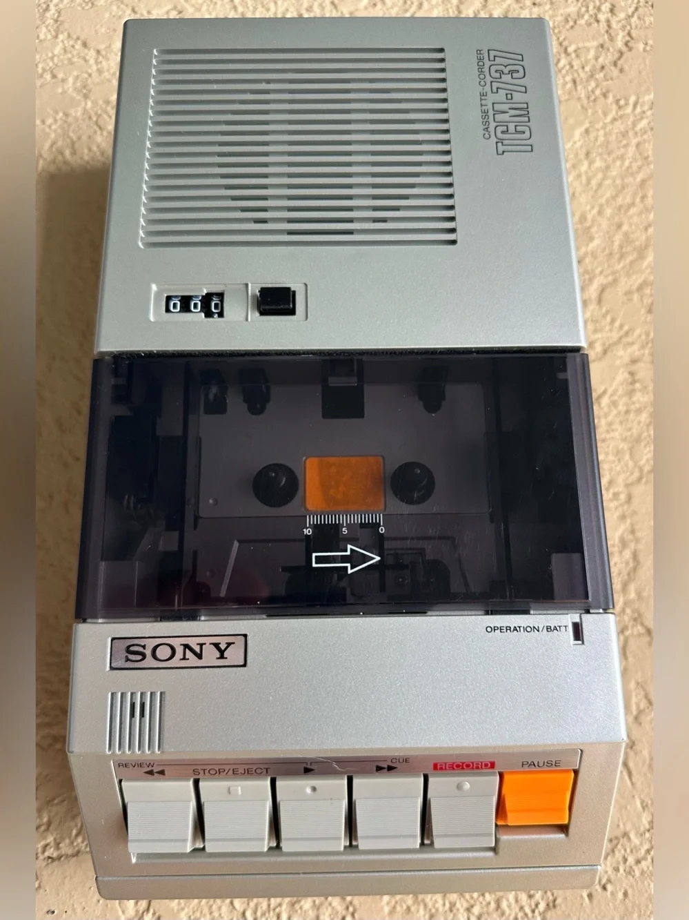 SONY Cassette-Corder TCM-737 VGC w/Power Cord, Box, Manual and Inserts Rare CIB